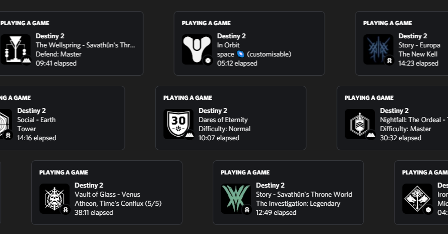 rich-destiny : discord rich presence for destiny 2
